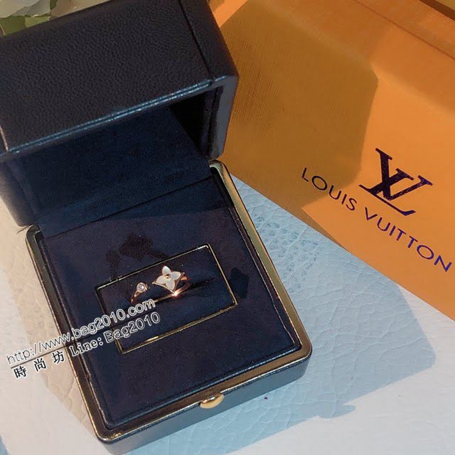 Louis Vuitton純銀飾品 路易威登四葉草925純銀開口戒指 LV限定天然母貝戒指  zglv2228